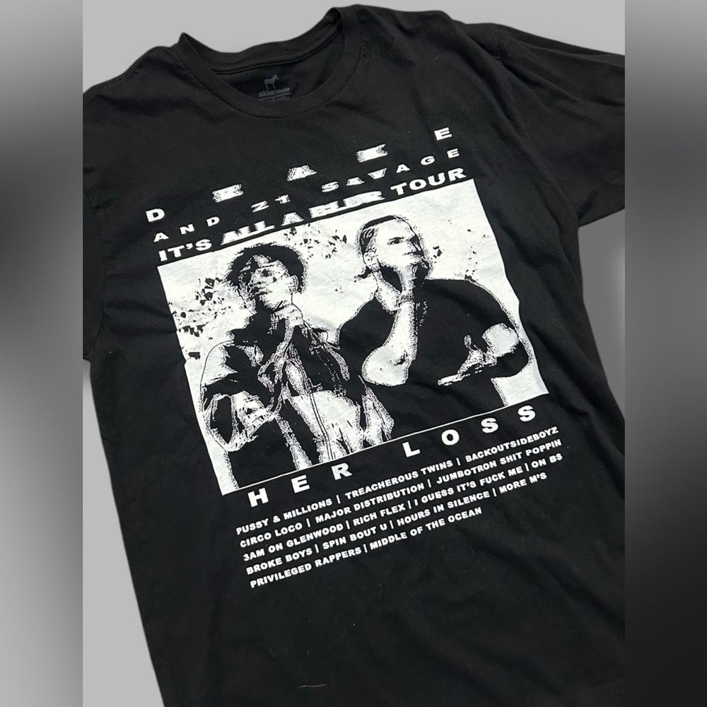 Mens Drake And 21 Savage Its All A Blur Tour T Shirt black